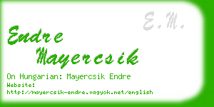 endre mayercsik business card